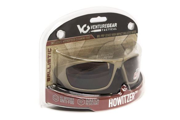 Захисні окуляри Venture Gear Tactical Howitzer Black Frame (forest gray) 7 купити