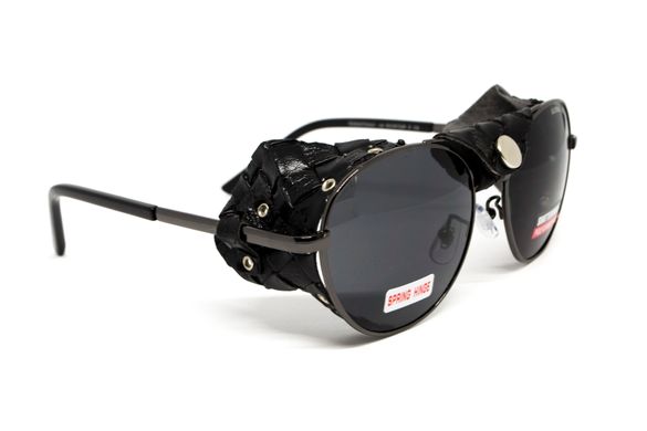 Очки защитные Global Vision Aviator-5 GunMetal (gray), серые в темной оправе со съёмным уплотнителем из синтетитечской "кожи" 2 купить