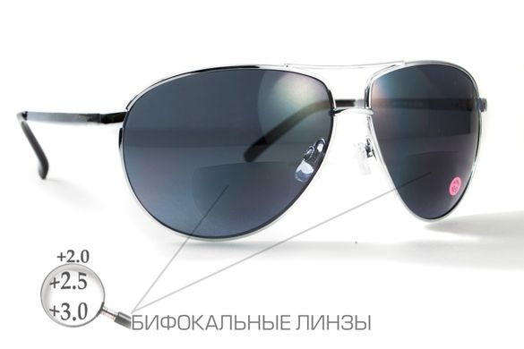 Ударостійкі біфокальні окуляри Global Vision Aviator Bifocal (+3.0) (gray) 2 купити