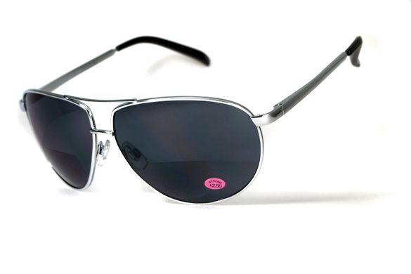 Ударостійкі біфокальні окуляри Global Vision Aviator Bifocal (+3.0) (gray) 7 купити
