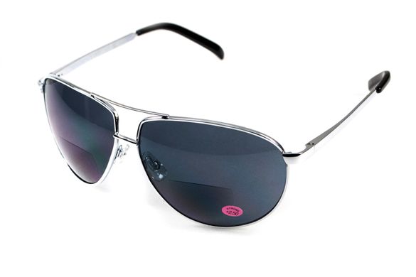 Ударостійкі біфокальні окуляри Global Vision Aviator Bifocal (+3.0) (gray) 11 купити