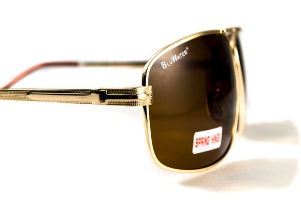 Темные очки с поляризацией BluWater Navigator (brown) (gold metal) Polarized 7 купить