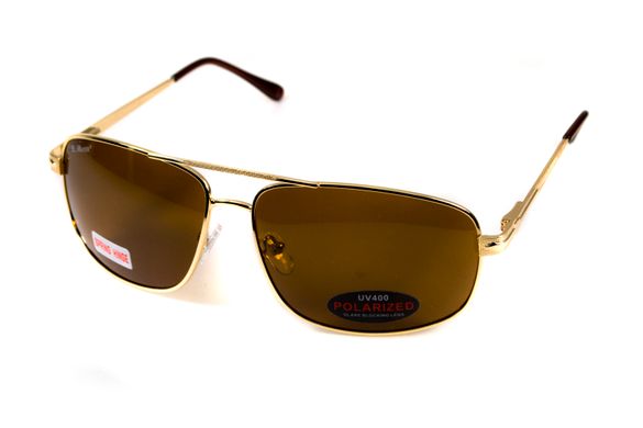 Темные очки с поляризацией BluWater Navigator (brown) (gold metal) Polarized 3 купить