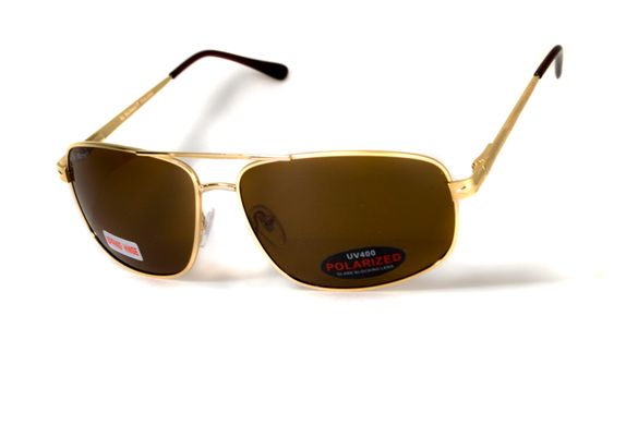 Темные очки с поляризацией BluWater Navigator (brown) (gold metal) Polarized 8 купить