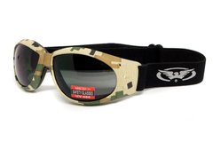 Защитные очки с уплотнителем Global Vision Eliminator Camo Pixel (gray), серые в камуфлированной оправе 1 купить