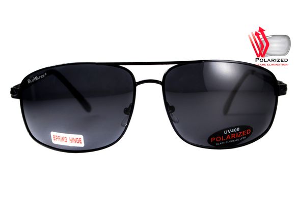 Темні окуляри з поляризацією BluWater Navigator (gray) (black metal) Polarized 2 купити