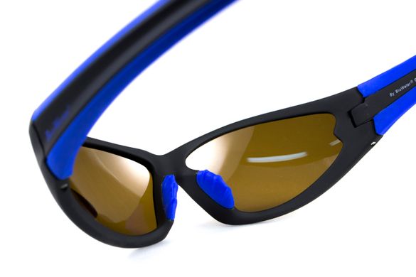 Темные очки с поляризацией BluWater Daytona-4 polarized (brown) в черно-синей оправе 5 купить