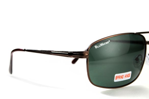 Темні окуляри з поляризацією BluWater Navigator (green) (bronze metal) Polarized 3 купити