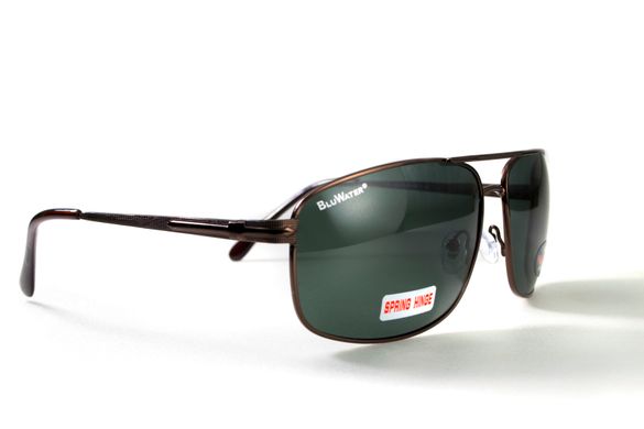 Темные очки с поляризацией BluWater Navigator (green) (bronze metal) Polarized 4 купить