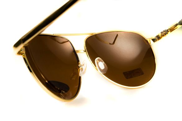 Темные очки с поляризацией BluWater Airforce (brown) (gold metal) Polarized 4 купить