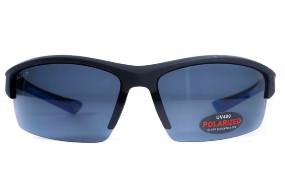 Темні окуляри з поляризацією BluWater Daytona-1 polarized (gray) (blue temples) в чорно-синій оправі 3 купити
