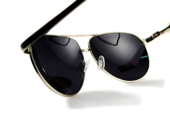 Темные очки с поляризацией BluWater Airforce (gray) (silver metal) Polarized 6 купить