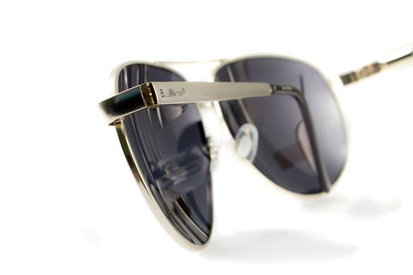 Темні окуляри з поляризацією BluWater Airforce (gray) (silver metal) Polarized 5 купити