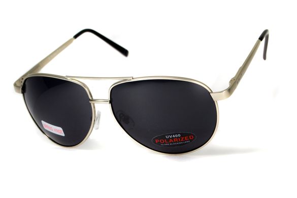 Темні окуляри з поляризацією BluWater Airforce (gray) (silver metal) Polarized 8 купити