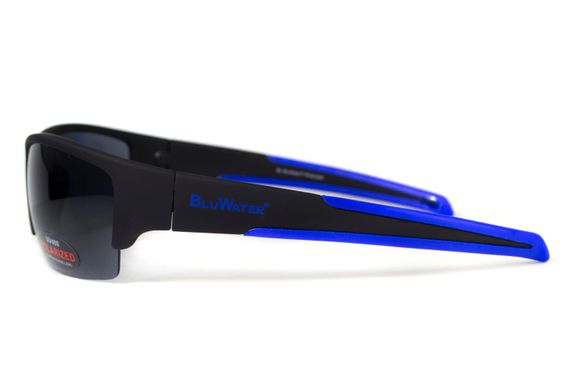 Темні окуляри з поляризацією BluWater Daytona-2 polarized (gray) в чорно-синій оправі 2 купити