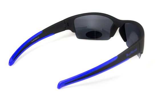 Темні окуляри з поляризацією BluWater Daytona-2 polarized (gray) в чорно-синій оправі 4 купити