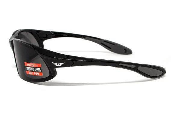 Защитные очки Global Vision Code-8 (Cobra) (smoke) в глянцевой оправе 6 купить