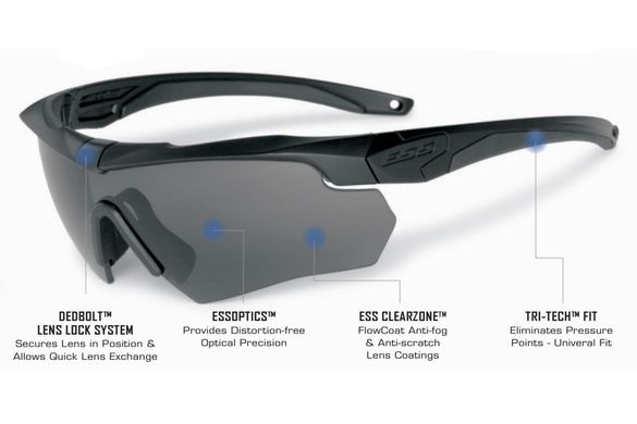 Захисні окуляри зі змінними лінзами ESS Crossbow Suppressor 2X (Gray + Clear) (оригінал!) 4 купити
