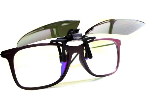 Поляризаційна накладка на окуляри (сіро-зелена) 4 купити