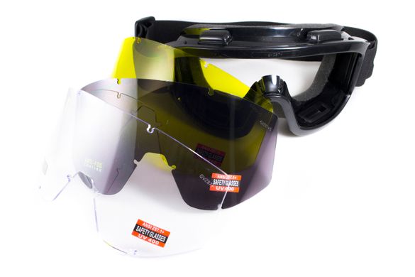 Захисні окуляри маска зі змінними лінзами Global Vision Wind-Shield 3 lens KIT (три змінних лінзи) Anti-Fog 2 купити