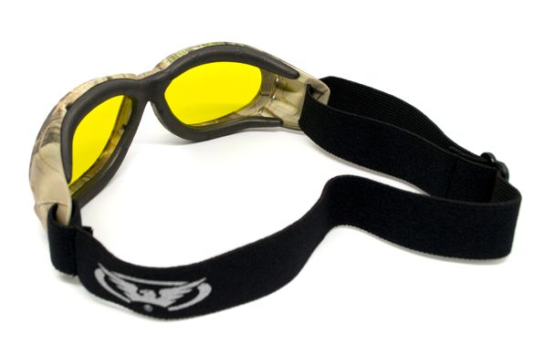 Захисні окуляри з ущільнювачем Global Vision Eliminator Camo Forest (yellow), жовті в камуфльованій оправі 4 купити
