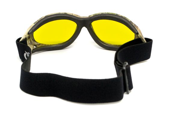 Захисні окуляри з ущільнювачем Global Vision Eliminator Camo Forest (yellow), жовті в камуфльованій оправі 2 купити