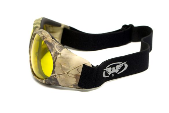 Захисні окуляри з ущільнювачем Global Vision Eliminator Camo Forest (yellow), жовті в камуфльованій оправі 5 купити