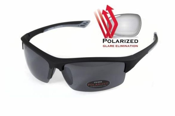 Темні окуляри з поляризацією BluWater Daytona-1 polarized (gray) в чорно-сірій оправі 1 купити