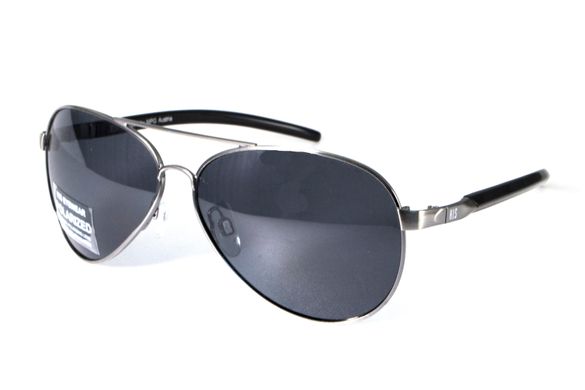 Детские поляризационные очки в металлической оправе HIS HP00100-1 (mini) Polarized (black)