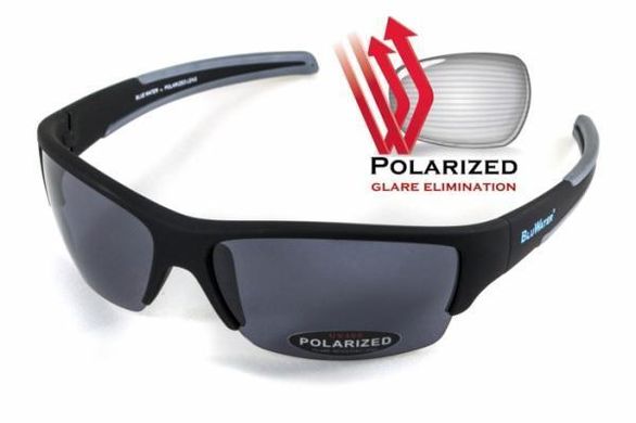 Темные очки с поляризацией BluWater Daytona-2 polarized (gray) в черно-серой оправе 1 купить