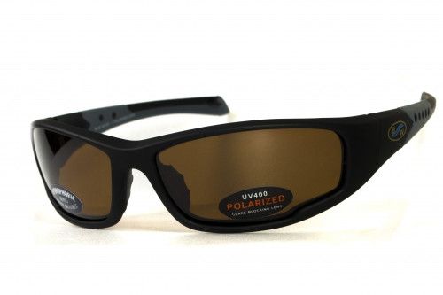 Темні окуляри з поляризацією BluWater Daytona-3 polarized (brown) в чорно-сірій оправі 5 купити