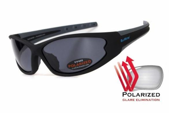 Темные очки с поляризацией BluWater Daytona-4 polarized (gray) в черно-серой оправе 1 купить