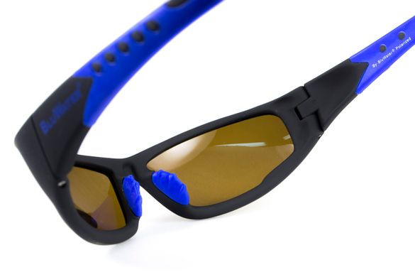 Темные очки с поляризацией BluWater Daytona-3 polarized (brown) чёрно-синяя оправа 4 купить