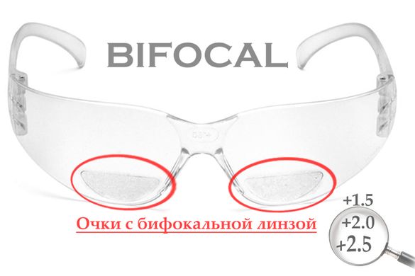 Ударостійкі біфокальні окуляри Pyramex Intruder Bifocal (+1.5) (clear) 3 купити