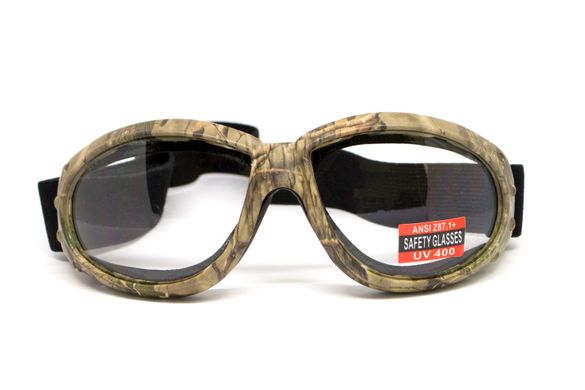 Защитные очки с уплотнителем Global Vision Eliminator Camo Forest (clear), прозрачные в камуфлированной оправе 3 купить