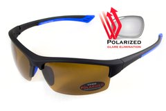 Темні окуляри з поляризацією BluWater Daytona-1 polarized (brown) в чорно-синій оправі 1 купити