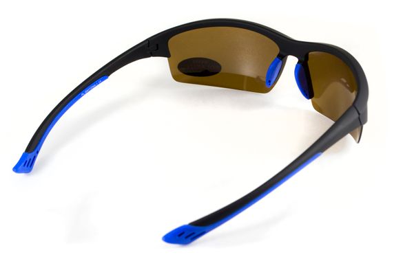 Темные очки с поляризацией BluWater Daytona-1 polarized (brown) в черно-синей оправе 4 купить