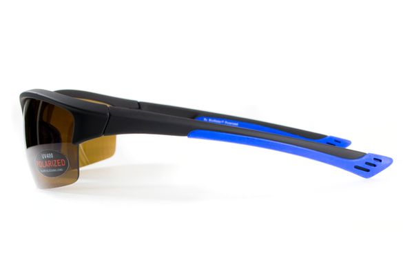 Темные очки с поляризацией BluWater Daytona-1 polarized (brown) в черно-синей оправе 2 купить