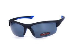Темні окуляри з поляризацією BluWater Daytona-1 polarized (gray) (blue temples) в чорно-синій оправі 1 купити