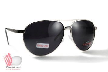 Темные очки с поляризацией BluWater Airforce (gray) (silver metal) Polarized 1 купить