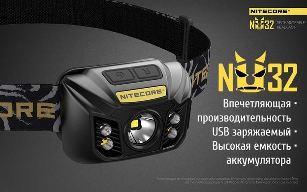 Фонарь налобный Nitecore NU32 (Сree XP-G3 S3, 550 люмен, 9 режимов, USB) 8 купить