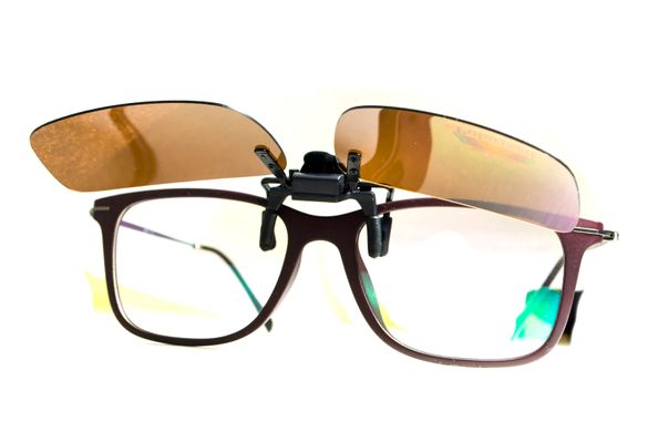 Поляризаційна накладка на окуляри (коричнева) 7 купити