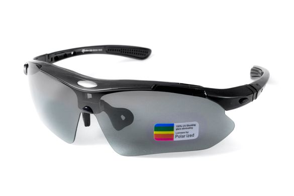 Захисні окуляри зі змінними лінзами Rockbros-5 Black (5 змінних лінз + Polarized) (rx-insert) 1 купити