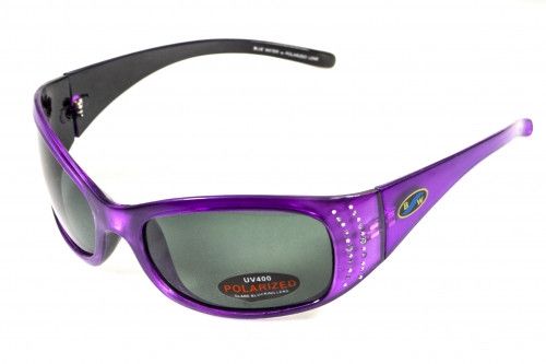 Темные очки с поляризацией BluWater Biscayene polarized (gray) (purple frame) 5 купить