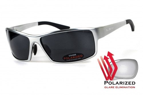 Темні окуляри з поляризацією BluWater Alumination 1 (gray) (silver metal) Polarized 2 купити