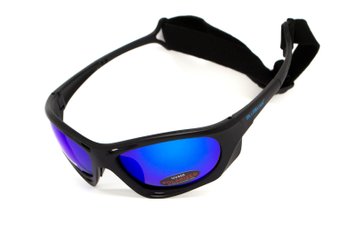 Темні окуляри з поляризацією BluWater Hydro Polarized (G-Tech™ blue) (floating) Anti-Fog, дзеркальні сині в чорній оправі 1 купити