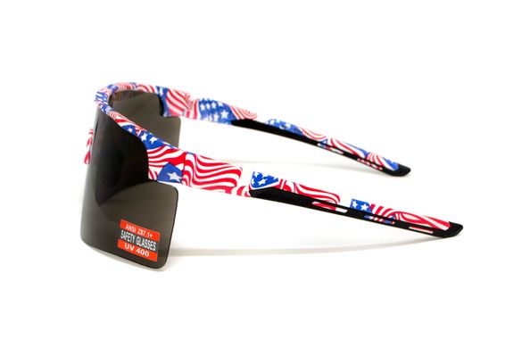 Защитные очки Global Vision Onyx USA Flag (gray), сірі в оправі прапор США 6 купить