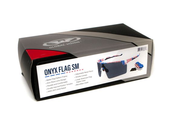 Защитные очки Global Vision Onyx USA Flag (gray), сірі в оправі прапор США 11 купить