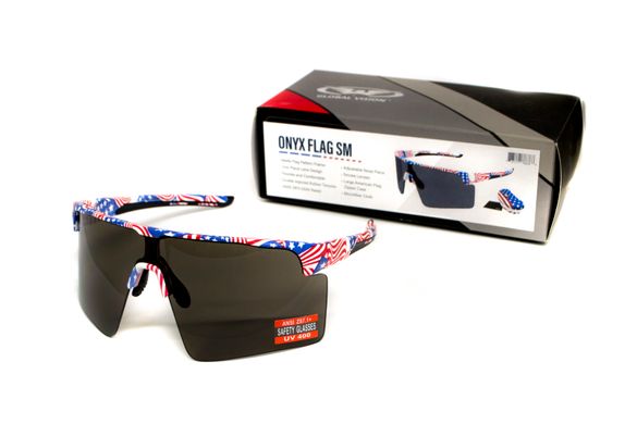 Защитные очки Global Vision Onyx USA Flag (gray), сірі в оправі прапор США 10 купить