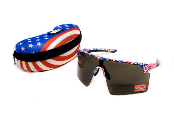 Защитные очки Global Vision Onyx USA Flag (gray), сірі в оправі прапор США 2 купить